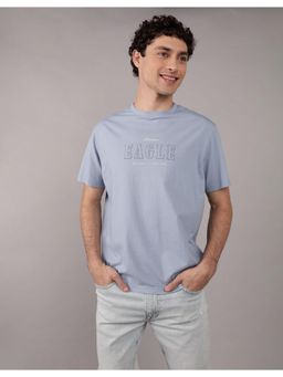 American Eagle - Men Blue Logo Graphic T-shirt