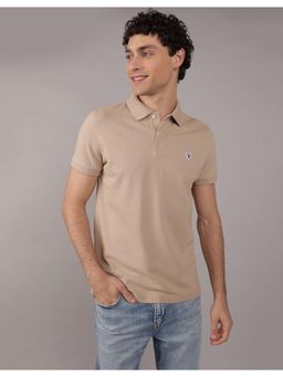 American Eagle - Men Beige Slim Fit Flex Pique Polo T-shirt