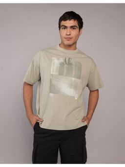 American Eagle - Men Green Cotton Round Neck T-Shirt