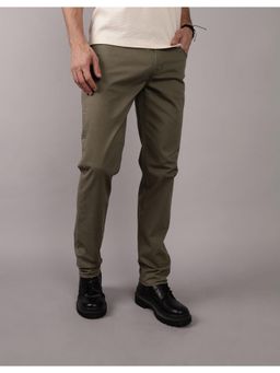 American Eagle - Men Green Flex Slim Straight Lived-In Khaki Trouser