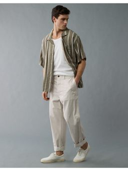 American Eagle - Men White Flex Loose Pull-On Utility Trouser
