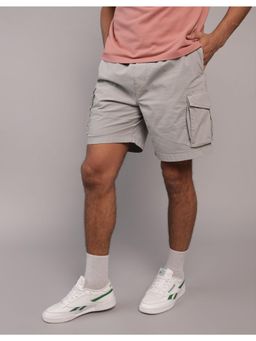 American Eagle - Men Grey Cotton Blend Solid Shorts