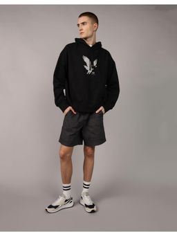 American Eagle - Men Black Logo Graphic Hoodie