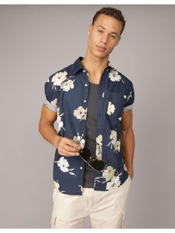 American Eagle - Men Navy Poolside Button-Up Shirt