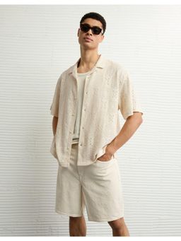 American Eagle - Men Beige Poolside Floral Button-Up Casual Shirt