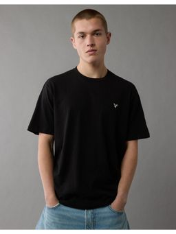 American Eagle - Men Black Solid T-Shirt