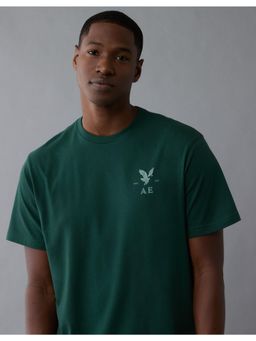American Eagle - Men Green Solid T-Shirt