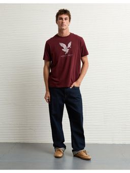 American Eagle - Men Maroon Printed T-Shirt