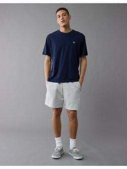 American Eagle - Men Navy Blue Solid T-Shirt