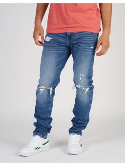 American Eagle - Men Blue Airflex Ripped Athletic Skinny Jeans