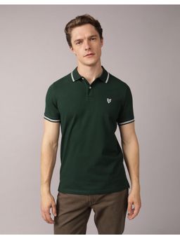 American Eagle - Men Green Slim Fit Tipped Flex Pique Polo T-shirt