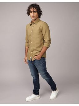 American Eagle - Men Green Olive Everyday Slim Oxford Button-Up Shirt