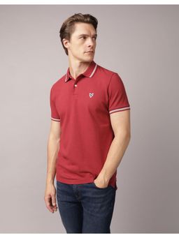American Eagle - Men Maroon Slim Fit Tipped Flex Pique Polo Shirt