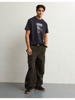 American Eagle - Men Faded Black Logo Graphic T-Shirt