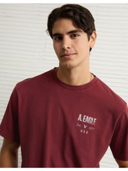American Eagle - Men Wine Logo Graphic T-Shirt