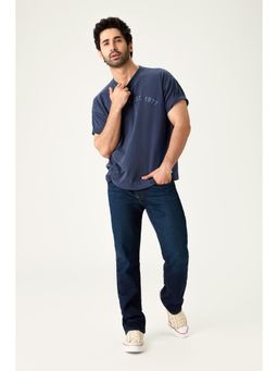 American Eagle - Men Navy Blue Typography Tees