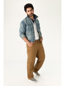 American Eagle - Men Brown Cotton Blend Trousers