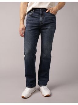 American Eagle - Men Navy Blue Easy Flex Relaxed Straight Jeans