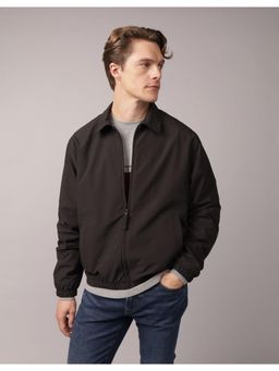 American Eagle - Black Solid Regular Fit Jacket