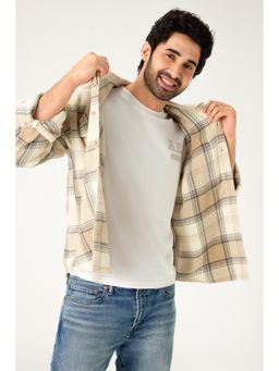 American Eagle - Men Beige Flannel Shirt