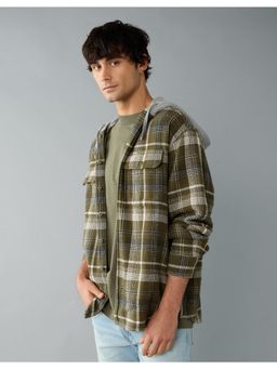 American Eagle - Men Olive Flannel Shirt
