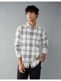 American Eagle - Men White Flannel Shirt