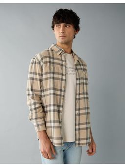 American Eagle - Men Beige Flannel Shirt