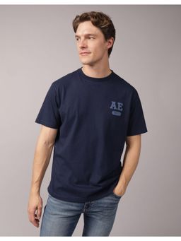 American Eagle - Mens Rich Navy Blue Graphic T-Shirt