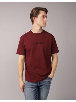 American Eagle - Mens Burgundy Graphic T-Shirt