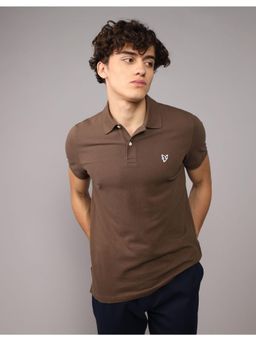 American Eagle - Men Brown Coffee Slim Fit Flex Pique Polo Shirt