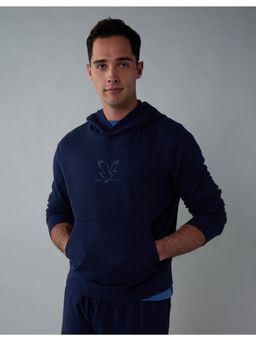 American Eagle - Men Navy Solid Hoodie