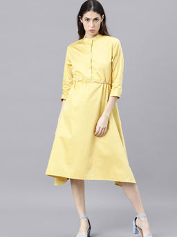RAREISM - Yellow Solid plain Dresses
