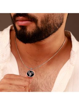 Voylla - Evil Eye Capricorn Zodiac Black Oxidised Necklace