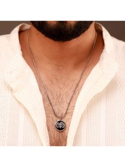 Voylla - Evil Eye Aries Zodiac Black Oxidised Necklace