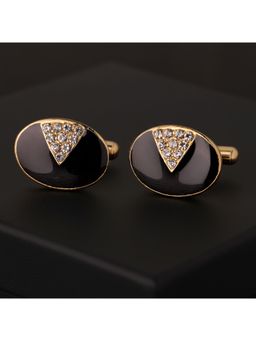 Voylla - White Statement Imperial Black Cufflinks