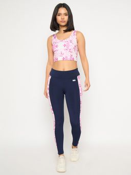 Clovia - High Rise Active Tights and Medium Impact Sports Bra with Removable Cups