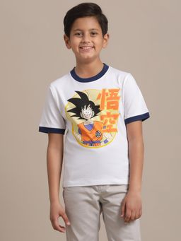 Kidsville - Dragon Ball Z Printed White Boys T-Shirt