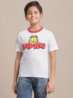Kidsville - Garfield Printed White Boys T-Shirt
