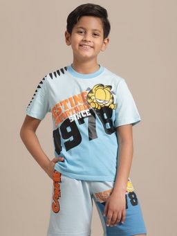 Kidsville - Garfield Printed Blue Boys T-Shirt