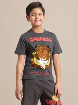 Kidsville - Garfield Printed Grey Boys T-Shirt