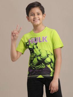 Kidsville - Hulk Printed Green Boys T-Shirt