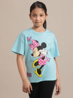 Kidsville - Mickey & Friends Printed Blue Girls T-Shirt