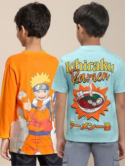 Kidsville - Naruto Printed Multicolor Boys T-Shirts (Pack of 2)
