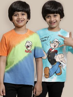 Kidsville - Popeye Printed Multicolor Boys T-Shirts (Pack of 2)