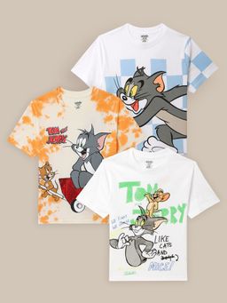 Kidsville - Tom Jerry Printed Multicolor Boys T-Shirts (Pack of 3)