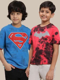 Kidsville - Dc Comics Printed Multicolor Boys T-Shirts (Pack of 2)