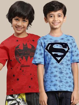Kidsville - Dc Comics Printed Multicolor Boys T-Shirts (Pack of 2)