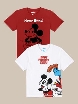 Kidsville - Mickey Friends Printed Multicolor Boys T-Shirts (Pack of 2)