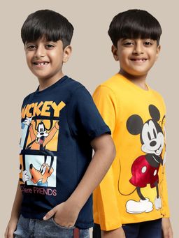 Kidsville - Mickey Friends Printed Multicolor Boys T-Shirts (Pack of 2)