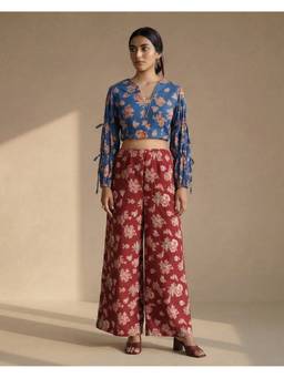 Ambraee - Blue Rustic Bloom Co-Ord Set